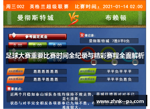 足球大赛重要比赛时间全纪录与精彩赛程全面解析 足球大赛重要比赛时间全纪录与精彩赛程全面解析
